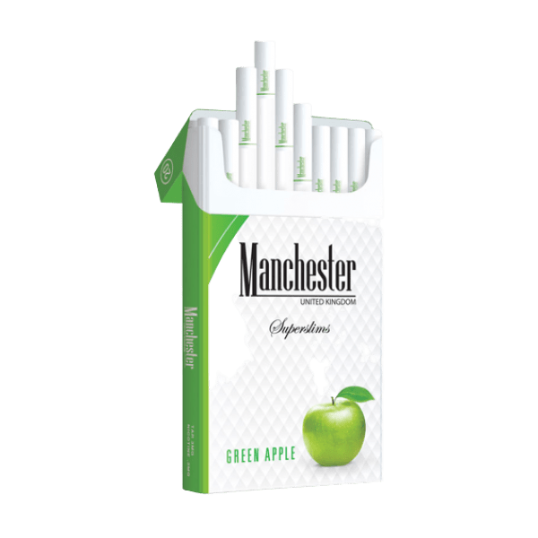 Сигареты Manchester Green Apple Superslims Сигареты Manchester Green Apple Superslims